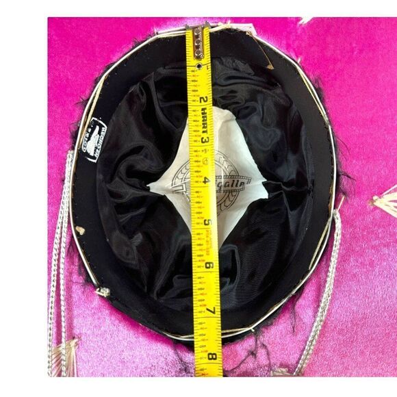 Pink Elaborate Genuine Mexico & Silver Mexican Sombrero Hat 6 3/4 Yepez Velvet - Picture 11 of 12
